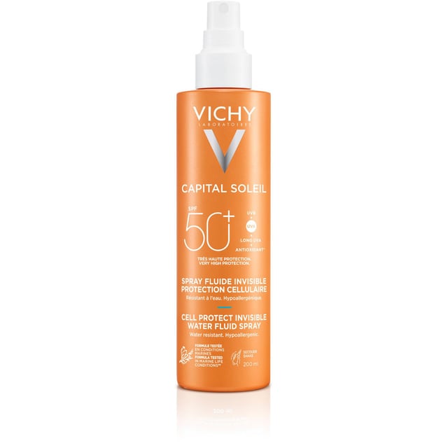 Vichy Capital Soleil Cell Protect SPF50+ Invisible Water Fluid Spray 200 ml | Hudvård - Solskydd - Solskydd för ansikte,Hudvård - Solskydd - Solskydd för kroppen | Apoteka