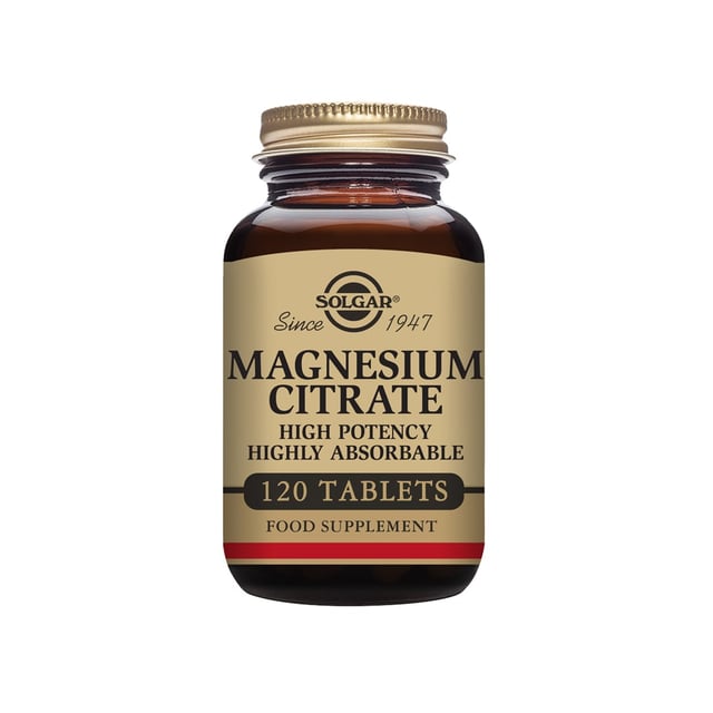 Solgar Magnesium Citrate 120 tabletter | Vitaminer & kosttillskott - Vitaminer & mineraler - Magnesium | Apoteka