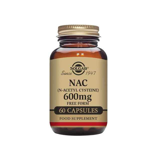 Solgar NAC 600 mg (N-Acetyl L-Cysteine) 60 kapslar | Vitaminer & kosttillskott - Immunförsvar,Vitaminer & kosttillskott - Hud, hår & naglar | Apoteka