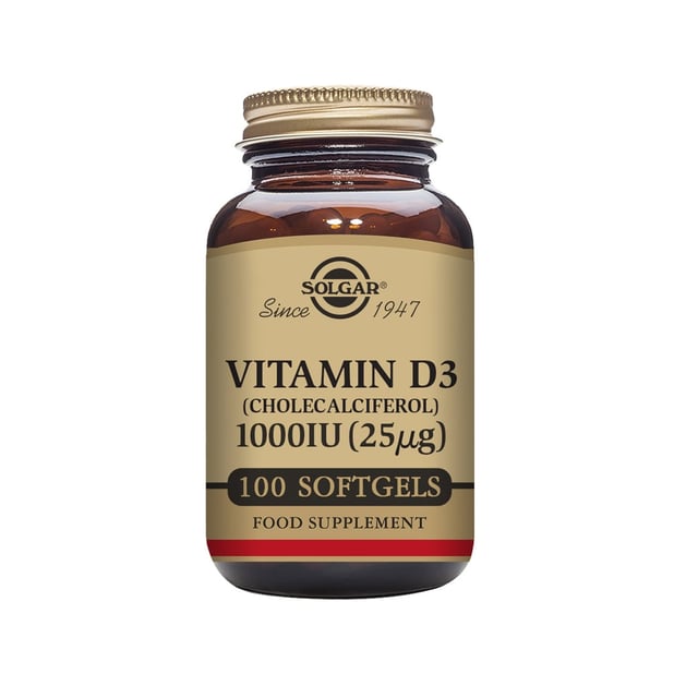 SolgarVitamin D3 25 ug Kolekalciferol 100 kapslar | Vitaminer & kosttillskott - Vitaminer & mineraler - D-vitamin,Vitaminer & kosttillskott - Leder & muskler,Vitaminer & kosttillskott - Immunförsvar | Apoteka