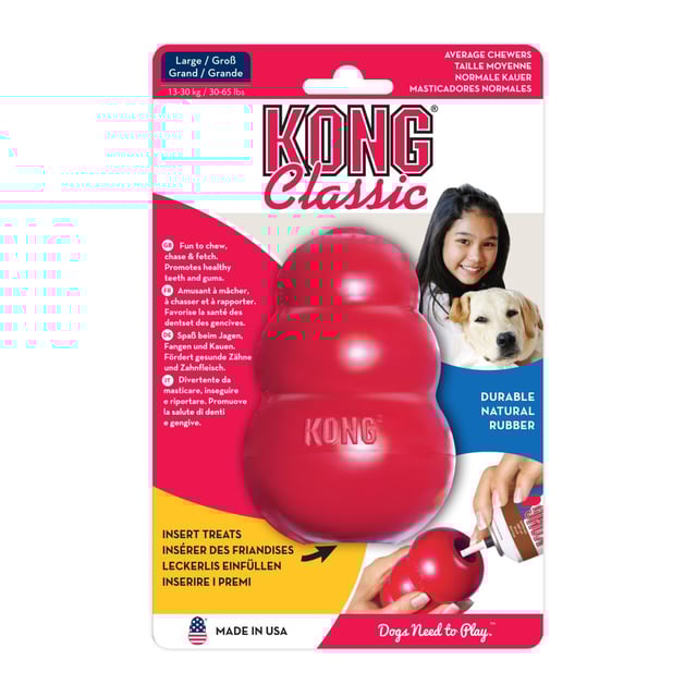 Kong Classic Tugg-och Aktivitetsleksak Large Röd 1 st