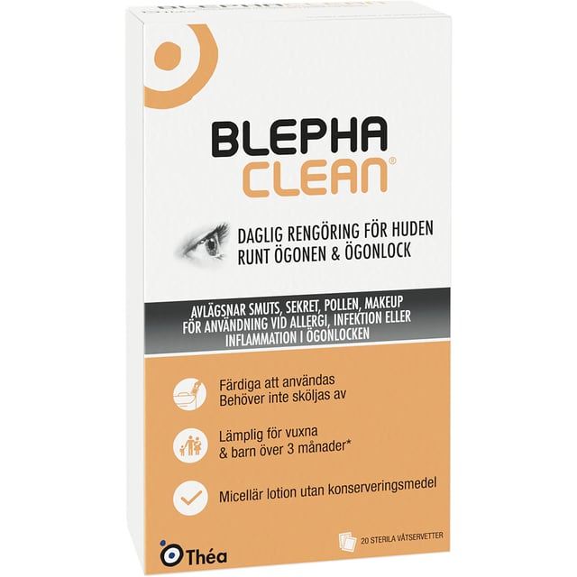 BLEPHA BlephaClean Sterila Våtservetter 20 st | Baby, barn & förälder - Lilla apoteket - Ögonbesvär hos barn,Ögon & öron - Ögon - Ögonlocksinflammation | Apoteka