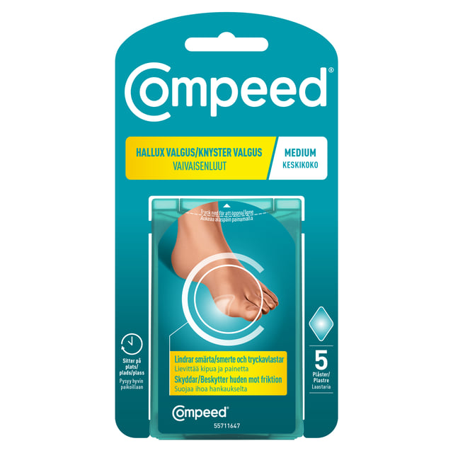 COMPEED Hallux Valgus Plåster 5 st | Sår, bett & stick - Sår - Plåster - Skavsårsplåster,Hudvård - Hudbesvär - Skavsår,Hudvård - Händer & fötter - Skavsårsplåster | Apoteka