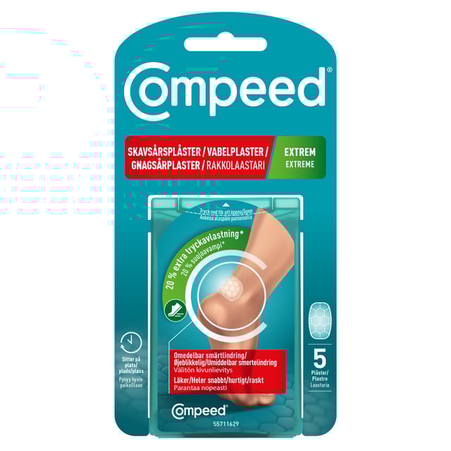 COMPEED Skavsårsplåster Extreme 5 st | Sår, bett & stick - Sår - Plåster - Skavsårsplåster,Hudvård - Hudbesvär - Skavsår,Hudvård - Händer & fötter - Skavsårsplåster | Apoteka