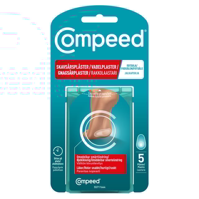 COMPEED Skavsårsplåster Sport fotsula 5 st | Sår, bett & stick - Sår - Plåster - Skavsårsplåster,Hudvård - Hudbesvär - Skavsår,Hudvård - Händer & fötter - Skavsårsplåster | Apoteka