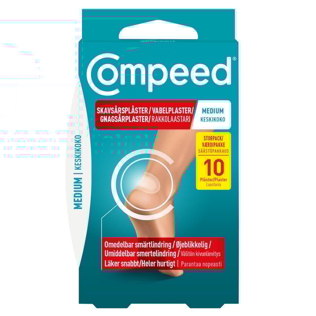 COMPEED Skavsårsplåster Medium 10 st | Sår, bett & stick - Sår - Plåster - Skavsårsplåster,Hudvård - Hudbesvär - Skavsår,Hudvård - Händer & fötter - Skavsårsplåster | Apoteka