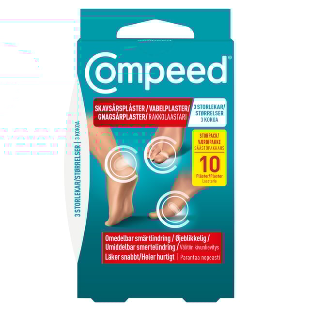 COMPEED Skavsårsplåster Mix 10 st | Sår, bett & stick - Sår - Plåster - Skavsårsplåster,Hudvård - Hudbesvär - Skavsår,Hudvård - Händer & fötter - Skavsårsplåster | Apoteka