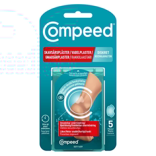 COMPEED Skavsårsplåster Diskret 5 st | Sår, bett & stick - Sår - Plåster - Skavsårsplåster,Hudvård - Hudbesvär - Skavsår,Hudvård - Händer & fötter - Skavsårsplåster | Apoteka