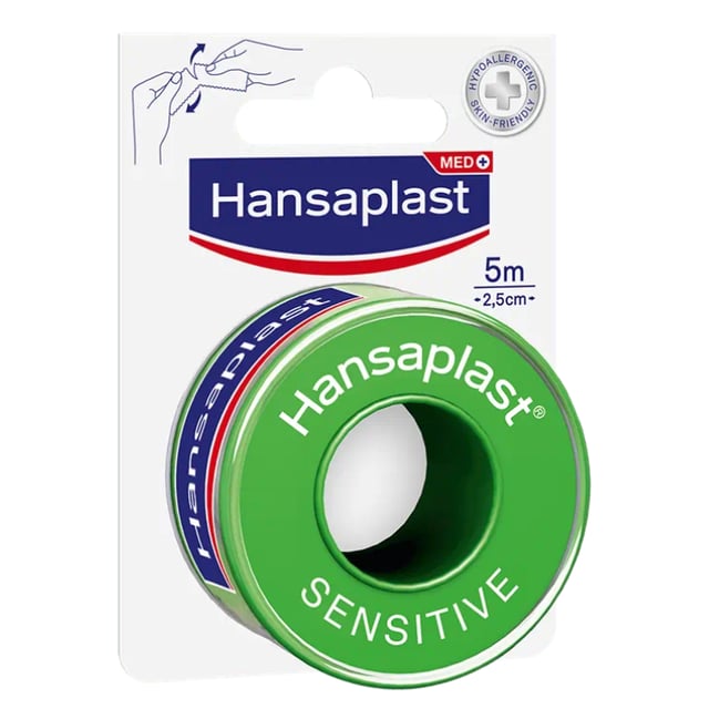 Hansaplast Fixeringstejp Sensitive 5m x 2,5cm 1 st | Sår, bett & stick - Sår - Bandage | Apoteka