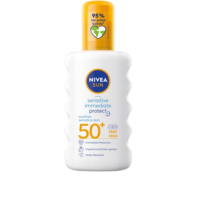 NIVEA SUN Sensitive Immediate Protect SPF50 Soothing SUN Spray 200 ml | Hudvård - Solskydd - Solskydd för kroppen | Apoteka
