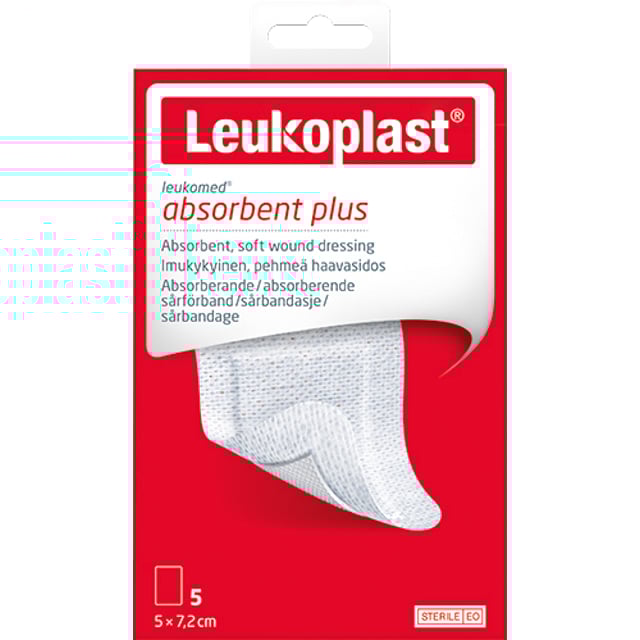 Leukoplast Leukomed Absorberande Sårförband 5 cm x 7,2 cm 5 st | Sår, bett & stick - Sår - Förband | Apoteka
