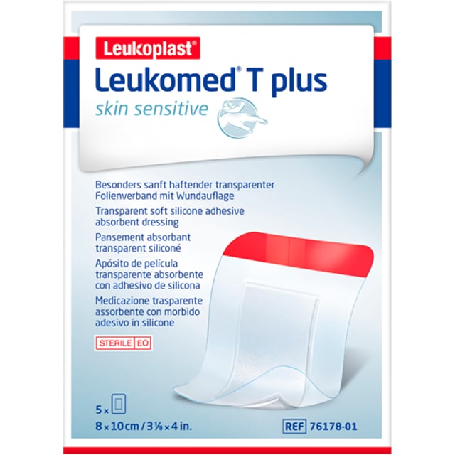 Leukoplast Leukomed T Plus Skin Sensitive 5 st 8x10 cm | Sår, bett & stick - Sår - Förband | Apoteka
