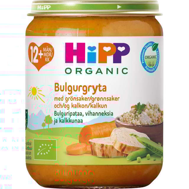 Hipp Bulgur med Grönsaker & Kalkon 12 månader 250 g | Baby, barn & förälder - Barnmat - Barnmat måltid | Apoteka