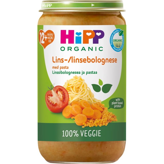 Hipp Linsbolognese med Pasta 12 månader 250 g | Baby, barn & förälder - Barnmat - Barnmat måltid | Apoteka