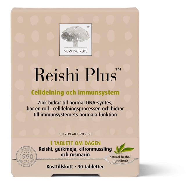 New Nordic Reishi Plus 30 tabletter | Vitaminer & kosttillskott - Vitaminer & mineraler - Zink | Apoteka