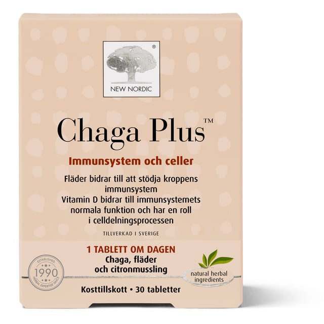 New Nordic Chaga Plus 30 tabletter | Vitaminer & kosttillskott - Vitaminer & mineraler - D-vitamin,Vitaminer & kosttillskott - Immunförsvar | Apoteka