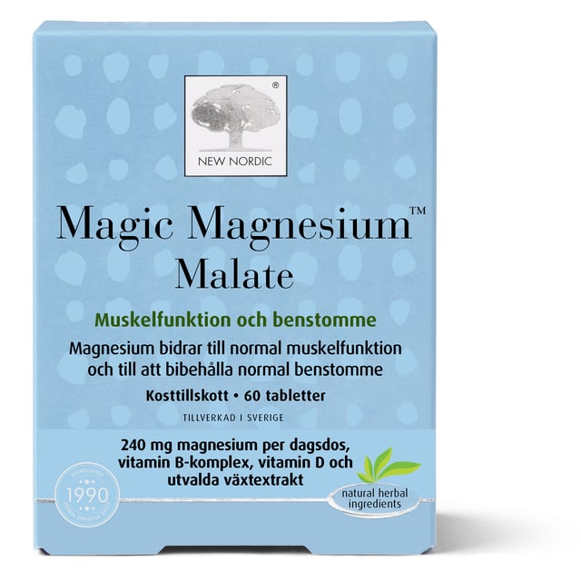New Nordic Magic Magnesium Malate 60 tabletter | Vitaminer & kosttillskott - Vitaminer & mineraler - Magnesium | Apoteka