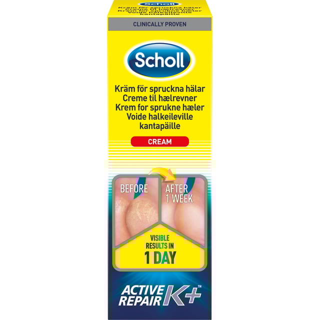 Scholl Spruckna Hälar Active Repair K+ 60 ml | Hudvård - Händer & fötter - Fotvård - Förhårdnader & sprickor | Apoteka
