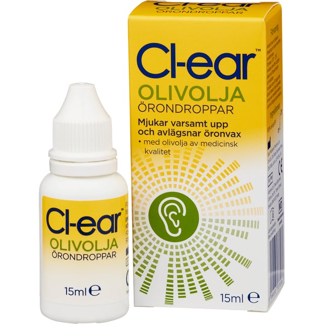 Cl-ear Olivolja Örondroppar 15 ml | Baby, barn & förälder - Lilla apoteket - Öronbesvär hos barn,Ögon & öron - Öron - Vaxpropp | Apoteka