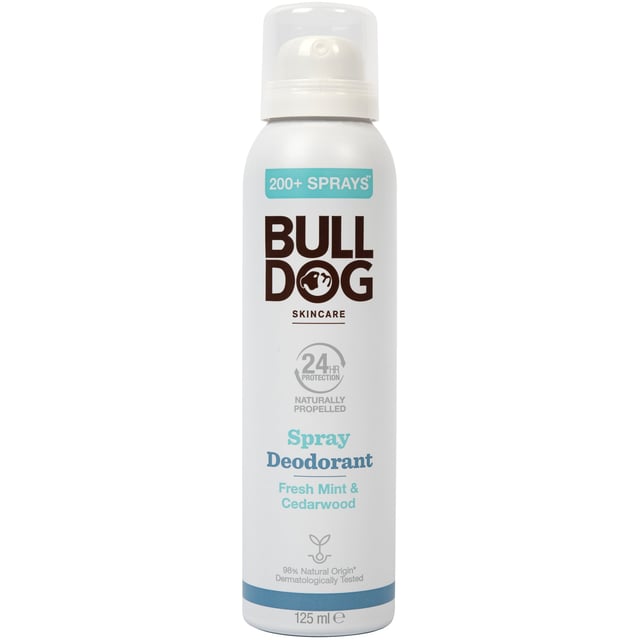 Bulldog Fresh Mint & Cedarwood Spray Deodorant 125 ml | Hudvård - Hudvård för män - Kroppsvård för män - Deodorant,Hudvård - Kroppsvård - Deodorant | Apoteka