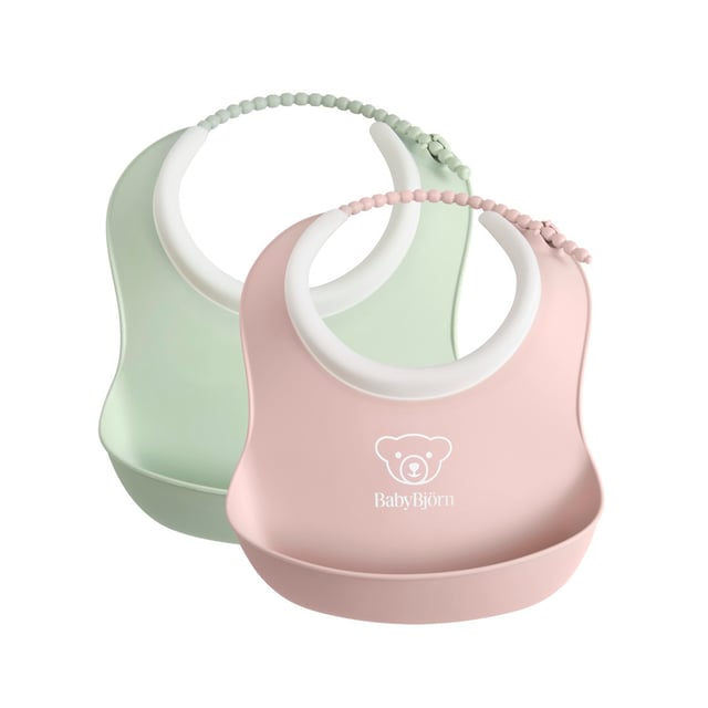 BabyBjörn Liten Haklapp Blekgrön/Blekrosa 2-pack | Baby, barn & förälder - Mata - Haklappar | Apoteka