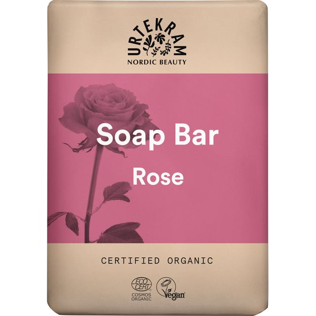 Urtekram Beauty Soap Bar Rose 100 g | Hudvård - Händer & fötter - Handvård - Handtvål | Apoteka