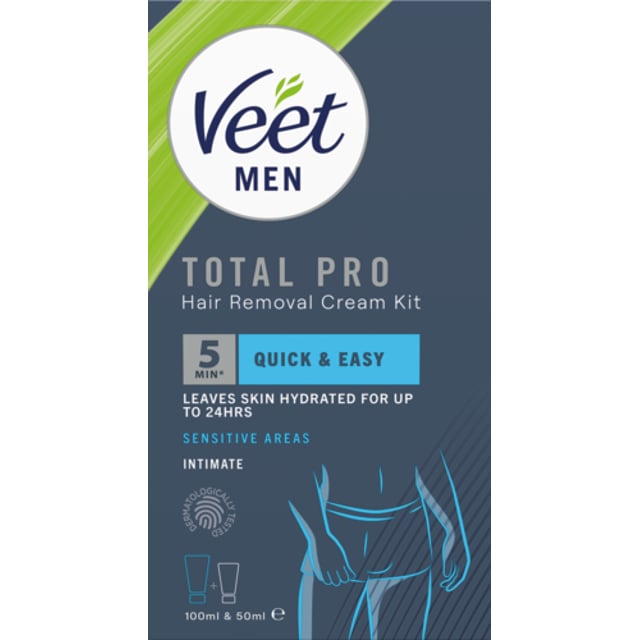 Veet Men Intimate Hair Removal Kit Hårborttagningskräm 100 ml & Aftercare Balm 50 ml