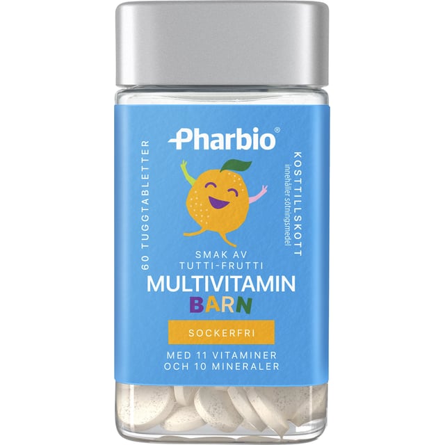 Pharbio Multivitamin Barn 60 tuggtabletter | Baby, barn & förälder - Vitaminer & kosttillskott för barn - Vitaminer för barn - Multivitamin för barn | Apoteka