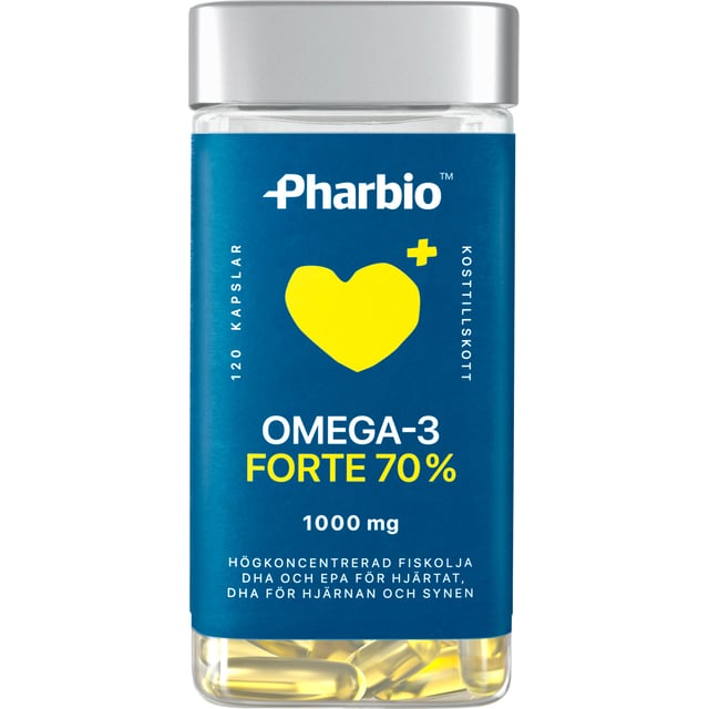 Pharbio Omega-3 Forte 120 kapslar | Vitaminer & kosttillskott - Kosttillskott för hjärta & kärl,Vitaminer & kosttillskott - Omega-3 & fettsyror | Apoteka
