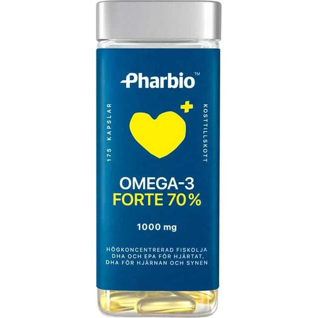 Pharbio Omega-3 Forte 1000mg 175 kapslar | Vitaminer & kosttillskott - Kosttillskott för hjärta & kärl,Vitaminer & kosttillskott - Omega-3 & fettsyror | Apoteka