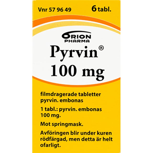 Pyrvin 100mg Mot springmask 6 tabletter