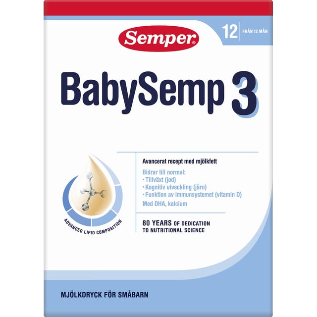 Semper BabySemp 3 Mjölkdryck 800 g | Mat & dryck - Barnmat - Barndryck,Baby, barn & förälder - Barnmat - Barndryck | Apoteka