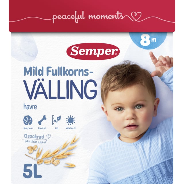 Semper Fullkornsvälling mild 8 mån 5 liter | Mat & dryck - Barnmat - Välling,Baby, barn & förälder - Barnmat - Välling | Apoteka