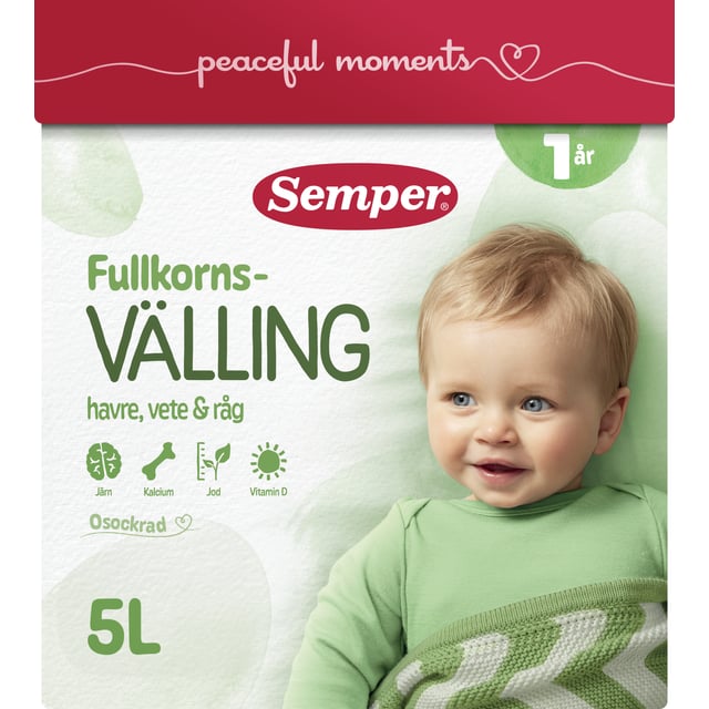 Semper Fullkornsvälling havre, vete & råg 1 år 5 liter 725 g | Mat & dryck - Barnmat - Välling,Baby, barn & förälder - Barnmat - Välling | Apoteka