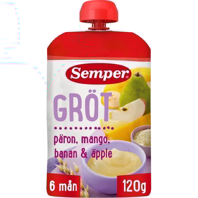 Semper Grötklämmis Päron & Mango 120g | Mat & dryck - Barnmat - Gröt,Baby, barn & förälder - Barnmat - Gröt,Mat & dryck - Barnmat - Barnmat mellanmål,Baby, barn & förälder - Barnmat - Barnmat mellanmål | Apoteka
