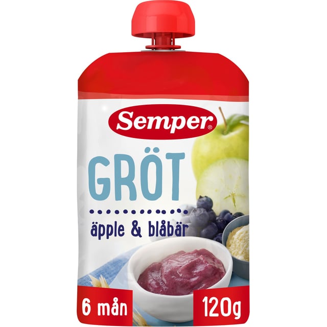 Semper Grötklämmis Blåbär & Äpple 120g | Mat & dryck - Barnmat - Gröt,Baby, barn & förälder - Barnmat - Gröt,Mat & dryck - Barnmat - Barnmat mellanmål,Baby, barn & förälder - Barnmat - Barnmat mellanmål | Apoteka