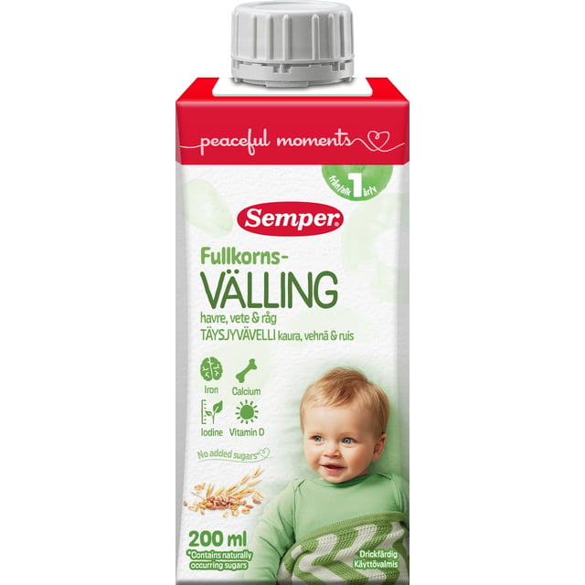 Semper Fullkornsvälling 1 år | Mat & dryck - Barnmat - Välling,Baby, barn & förälder - Barnmat - Välling | Apoteka