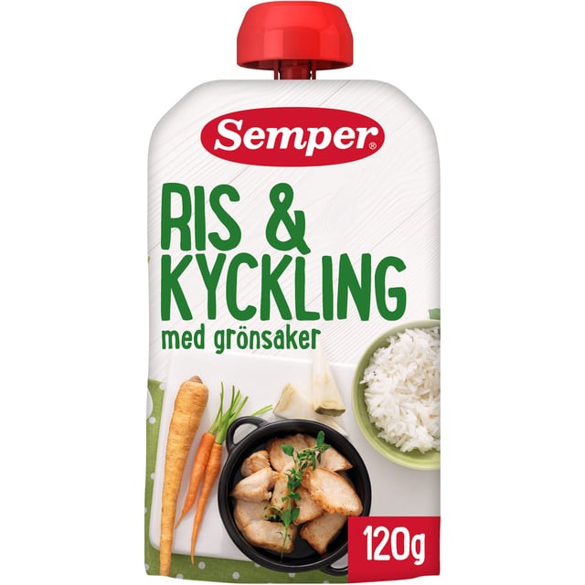 Semper Ris & Kyckling med grönsaker 6 Mån 120g | Mat & dryck - Barnmat - Barnmat måltid,Baby, barn & förälder - Barnmat - Barnmat måltid | Apoteka