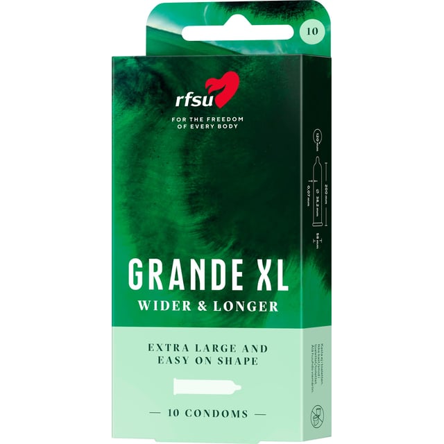 RFSU Grande XL kondomer 10 st | Sex & lust - Preventivmedel - Kondomer | Apoteka