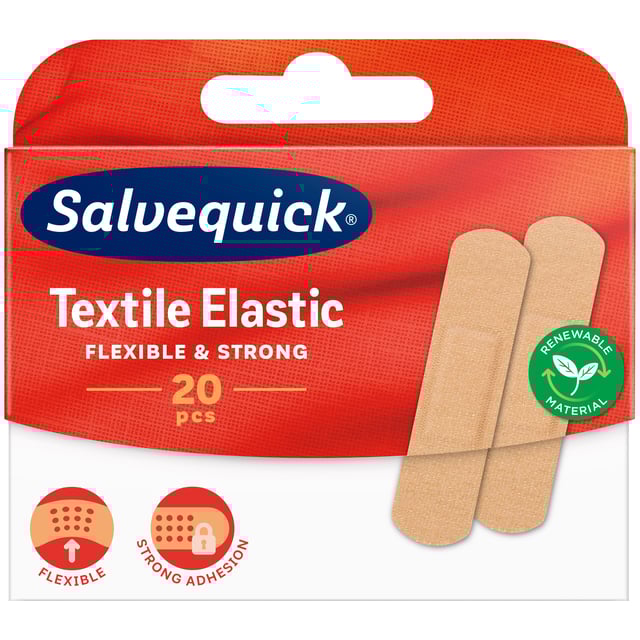 Salvequick Textil plåster medium 20 st | Sår, bett & stick - Sår - Plåster - Universalplåster | Apoteka