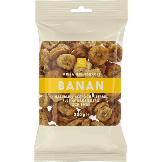 Garant Torkad Banan 200g | Mat & dryck - Snacks & godis - Naturgodis,Mat & dryck - Skafferi - Torkad frukt, nötter & frön | Apoteka