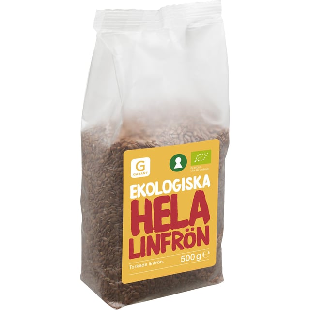 Garant Ekologiska Hela Linfrön 500 g | Mat & dryck - Snacks & godis - Naturgodis,Mat & dryck - Skafferi - Torkad frukt, nötter & frön | Apoteka