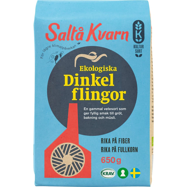 Saltå Kvarn Ekologiska Dinkelflingor 650g