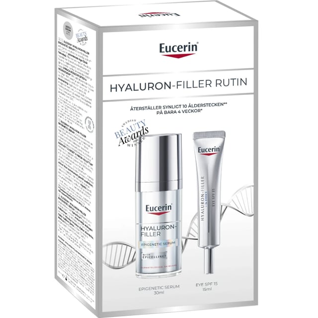 Eucerin Hyaluron-Filler Epigenetic Serum + Eye Creme Gift Set 45 ml | Hudvård - Ansiktsvård - Serum - Återfuktande serum,Hudvård - Ansiktsvård - Ögonkräm | Apoteka