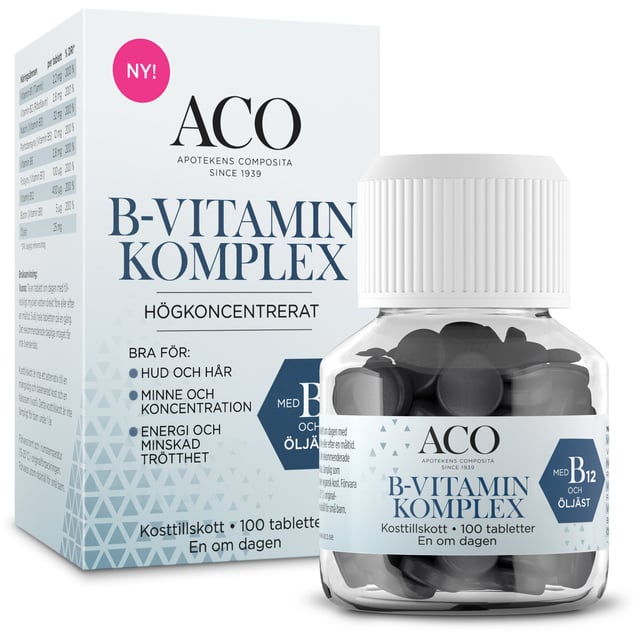 ACO B-vitamin Komplex 100 tabletter | Vitaminer & kosttillskott - Vitaminer & mineraler - B-vitaminer - B-vitaminkomplex | Apoteka
