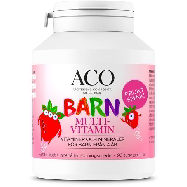 ACO Barn Multivitamin Fruktsmak 90 tuggtabletter | Baby, barn & förälder - Vitaminer & kosttillskott för barn - Vitaminer för barn - Multivitamin för barn,Vitaminer & kosttillskott - Vitaminer & mineraler - Multivitamin | Apoteka