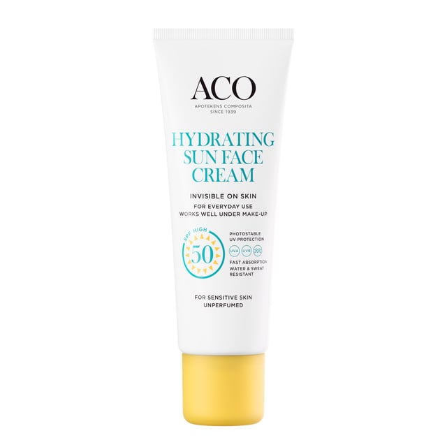 ACO Sun Hydrating Sun Face Cream Återfuktande Solkräm SPF50 40 ml | Hudvård - Solskydd - Solskydd för ansikte | Apoteka