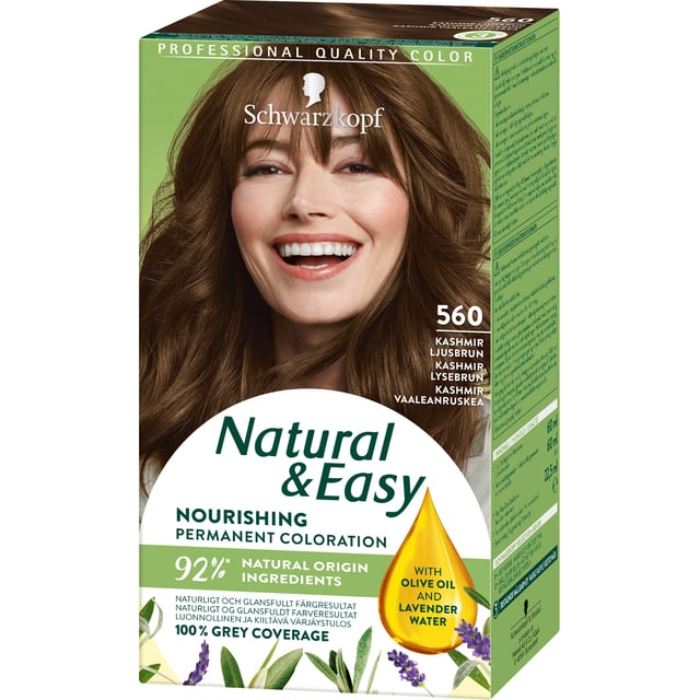 Schwarzkopf Natural & Easy 560 Kashmir Ljusbrun 1 st | Hårvård - Hårfärg - Permanent hårfärg | Apoteka