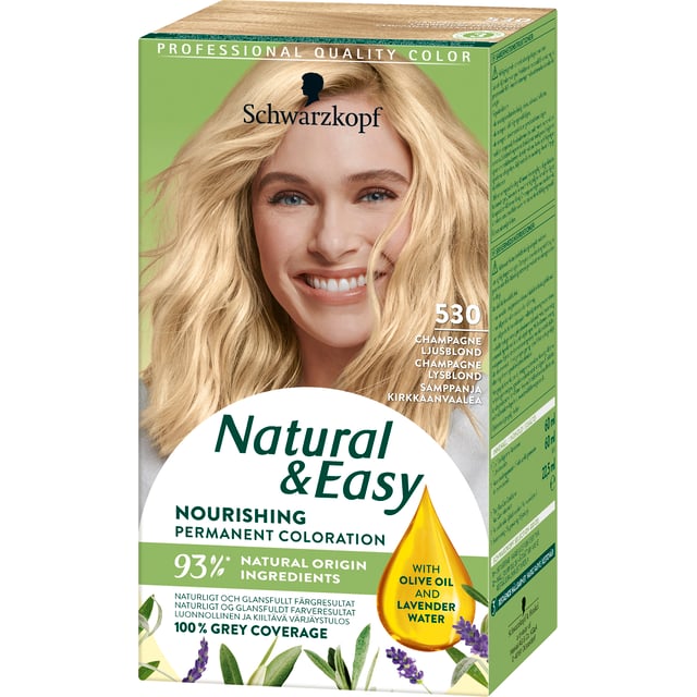 Schwarzkopf Natural & Easy 530 Champagne Ljusblond 1 st | Hårvård - Hårfärg - Permanent hårfärg | Apoteka