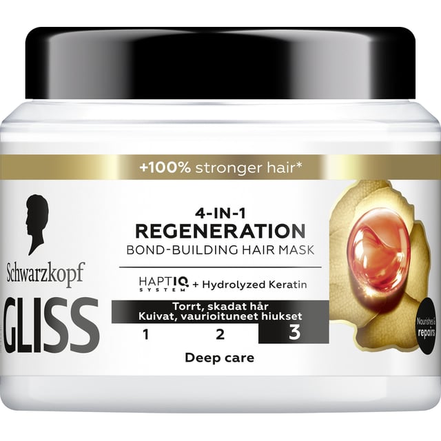 Schwarzkopf Gliss 4 in 1 Regeneration Hair Mask 400 ml | Hårvård - Hårinpackning & hårmask | Apoteka